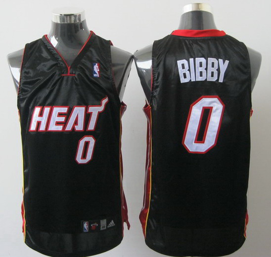 NBA Miami Heat 0 Mike Bibby Authentic Black Jersey